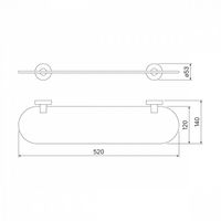 Полка IDDIS Sena матовое стекло сплав металлов арт-SENSSG0i44 — фото 3, Полки для ванной и душа