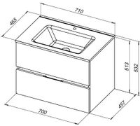 Тумба под раковину Aquanet Алвита New 70 2 ящика, дуб веллингтон табак 00334185 — фото 13, Тумбы под раковину