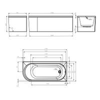 X-joy Комплект ванна акриловая угловая правосторонняя 170x70 см c каркасом, панелью арт-W94A-170R70W-ARP — фото 7, Акриловые ванны