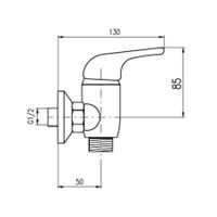 SA001.5 SAZAVA - смеситель настенный, без излива, (серия 55; 56; 57; 01), ХРОМ — фото 2, Смесители для раковины