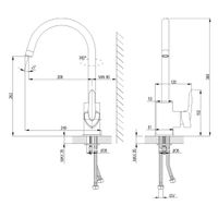 Mars Смеситель для кухни, выс.пов.излив 208мм, р/ОД, хром, LM, арт-LM3505C — фото 2, Смесители для кухни