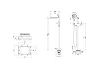 Смеситель для ванны напольный (внешняя и скрытая часть) AQUATEK, матовый черный AQ1145MB БЕТТА — фото 12, Смесители напольные