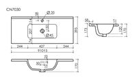 CN7030 Раковина мебельная накладная Compact 910x395x170, цвет белый — фото 5, Раковины накладные