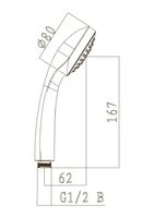 Лейка душевая круглая 1-функц. 80*220 мм, хром., LM, арт-LM0211C — фото 2, Лейки для душа