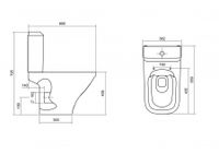 ЛАЙН RIMLESS Унитаз-компакт безободковый, арм. 2-х уровн.,сид. дюро, тонкое, soft-close САНТЕК 1WH501573 — фото 12, Напольные унитазы