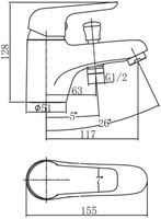 Смеситель на борт ванны Aquanet Pragmatic AF430-61С — фото 3, Смесители на борт ванны