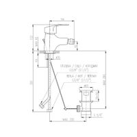 Смеситель Kongo для биде с донным клапаном пласт.,высота 115мм, арт-K045.5 — фото 2, Смесители для биде