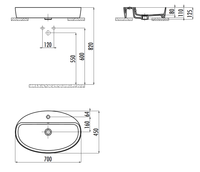 CREAVIT Раковина мебельная (70см) LP171 арт-LP171-00CB00E-0000 — фото 2, Раковины накладные