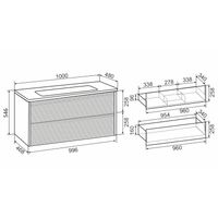 Тумба подвесная PARMA 100 /мята/ AQUA DE MARCO 20100MINTPAR — фото 12, Тумбы под раковину