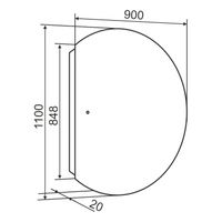 Зеркало с LED-подсветкой MOON (90*110) /AQUA DE MARCO Moon90/110 — фото 11, Зеркала в ванную комнату