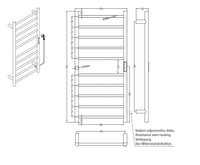 Товар: Электрический полотенцесушитель 450х960 мм, 130W, нержавеющая сталь, черный 704151040 - фото 2 Электрический полотенцесушитель 450х960 мм, 130W, нержавеющая сталь, черный 704151040 — фото 2, Электрические полотенцесушители