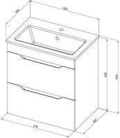 Тумба под раковину Aquanet Практика 60 белый глянец арт-00347963 — фото 14, Тумбы под раковину