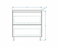 Тумба напольная "Борнео 100", 2 ящ., Люкс графит матовый, Стандарт 100 / Азур 100 SP-00001458 — фото 4, Тумбы под раковину