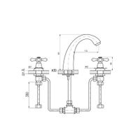 MK533.5Z MORAVA RETRO - смеситель для умывальника, CLICK-CLACK, ЦВЕТ ЗОЛОТО — фото 2, Смесители для раковины