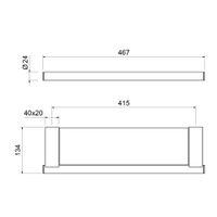 Полка в ванную стеклянная Timo Luiro 18572/17 золото матовое — фото 2, Полки для ванной и душа