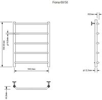 Полотенцесушитель электрический Aquanet Fiona 60х50 Тэн справа арт-00281994 — фото 3, Электрические полотенцесушители