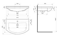 Раковина SANTEK Эльбрус 80 мебельная белый арт-WH109653 — фото 8, Раковины подвесные