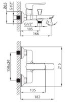 CREAVIT Cмеситель для ванны SLOPE арт-SP2500 — фото 2, Смеситель для ванны