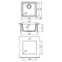 Кухонная мойка Lemark SINARA 400-U подстольного монтажаиз кварцгранита, Грей арт-9910063 — фото 4, Кухонные мойки