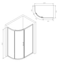 Like Solo Slide 120 Душ. ограждение Like 120x80, стекло прозрачное, проф мат хром, б арт-W83UG-302U120MT — фото 8, Асимметричные душевые уголки