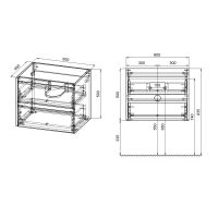 База под раковину Gio 600 подвесная, 2 выкатных ящика soft-close, R.Oak VMC-2G600RO — фото 6, Тумбы под раковину