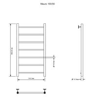 Полотенцесушитель электрический Aquanet Mauro 100х50 Тэн справа 00282004 — фото 3, Электрические полотенцесушители
