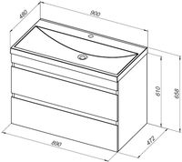 Тумба под раковину Aquanet Нота New 90 дуб светлый 00334199 — фото 16, Тумбы под раковину