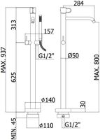 Товар: Смеситель для ванны с душем Paffoni Joker арт-JK032NO - фото 2 Смеситель для ванны с душем Paffoni Joker арт-JK032NO — фото 2, Смесители напольные