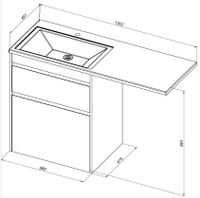 Товар: Тумба с раковиной Aquanet Токио 130 R напольная 2 ящика, цв. дуб веллингтон 00335590 - фото 3 Тумба с раковиной Aquanet Токио 130 R напольная 2 ящика, цв. дуб веллингтон 00335590 — фото 3, Тумбы с раковиной