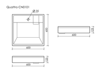 Раковина над стиральной машиной CERAMICANOVA Quattro 600x600x123 мм, с кронштейнами, белый, арт. CN0101 — фото 8, Раковины на стиральную машину
