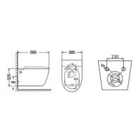 Комплект ABBER подвесной унитаз Bequem AC1107P белый с импульсным смывом с инсталляцией AC0101P арт-AC1107P-AC0101P — фото 5, Комплекты унитаз + инсталляция