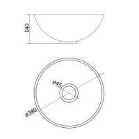 Раковина Nemi 390 круглая, белый матовый, MonteBianco арт-20141 — фото 5, Раковины накладные