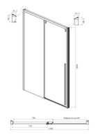 Дверь в нишу Ambassador Intense 110022205IBB (160х200) черный,стекло тонированное,раздвижная,1 место — фото 5, Раздвижные душевые двери