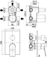 Товар: Смеситель для душа Paffoni Tilt (с внутренней частью) арт-TI019ST/M - фото 2 Смеситель для душа Paffoni Tilt (с внутренней частью) арт-TI019ST/M — фото 2, Смеситель для душа
