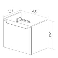Тумба Lemark BUNO MINI 50 см под 1 раковину, подвесная, 1 ящик, цвет планки: Серый, цвет корпуса, фа арт-LM05BM50T — фото 7, Тумбы под раковину