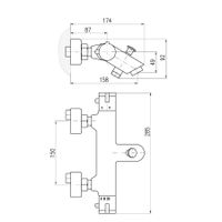 TRM54.5CMAT TERMOSTAT - смеситель для ванной, ЧЕРНЫЙ МАТОВЫЙ — фото 2, Смеситель для ванны