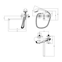 Promotion Смеситель для ванны, круг.пов.излив 300мм держ.на теле лейка, р/ДВ, хром, LM, арт-LM6048C — фото 2, Смеситель для ванны