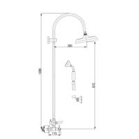 Смеситель Brilliance для душа с верхним и ручным душем, арт-BRILLIANCE181.5/3SM — фото 2, Смеситель для душа