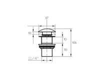 Донный клапан Bronze de Luxe 1001/1W, белый — фото 3, Донные клапаны