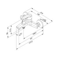 Смеситель для ванны IDDIS Ray черный арт-RAYBL02i02WA — фото 3, Смеситель для ванны