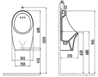 CREAVIT Писсуар (верхняя подводка) с сифоном арт-TP611.00000+1217 — фото 2, Писсуары