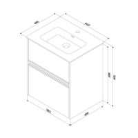 Sense, База под раковину, универсальная, 60 см, 2 ящика, цвет: дерево арт-M7BFUX0602OF — фото 8, Тумбы под раковину