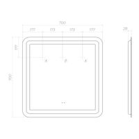 Зеркало с подсветкой VIGO Jess Classic 700 арт-240 — фото 9, Зеркала в ванную комнату