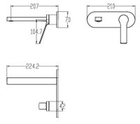 CREAVIT Смеситель на умывальник арт-RT1400GR — фото 2, Смесители для раковины