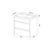 Тумба с умывальником, подвесная, 60 см, белый, Zodiac X, IDDIS, подходит умыв. 4076000i28 арт-ZDX60W0i95K — фото 3, Тумбы с раковиной