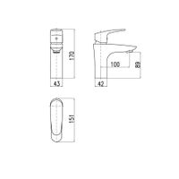 Смеситель Amur для раковины с открыванием стока метал., высота 170 мм, арт-AM727.5K — фото 3, Смесители для раковины