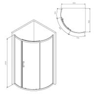 W83UG-315-090CG Like Solo Slide Стекла для душ. ограждения 90x90x200, стекло тонированное, проф хром — фото 4, Душевые кабины и ограждения