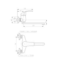 MISSISSIPPI - смеситель кухонный настенный арт-MS001.5/23 — фото 2, Смесители для кухни