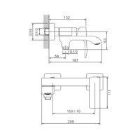 Смеситель для ванны BELZ , золото арт-B60507-5 — фото 2, Смеситель для ванны