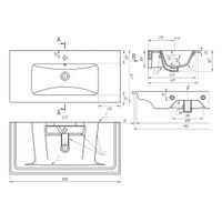Раковина керамическая "Эйфория-100" арт-641235 — фото 6, Раковины встраиваемые сверху